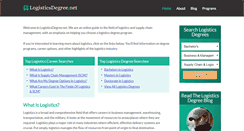 Desktop Screenshot of logisticsdegree.net